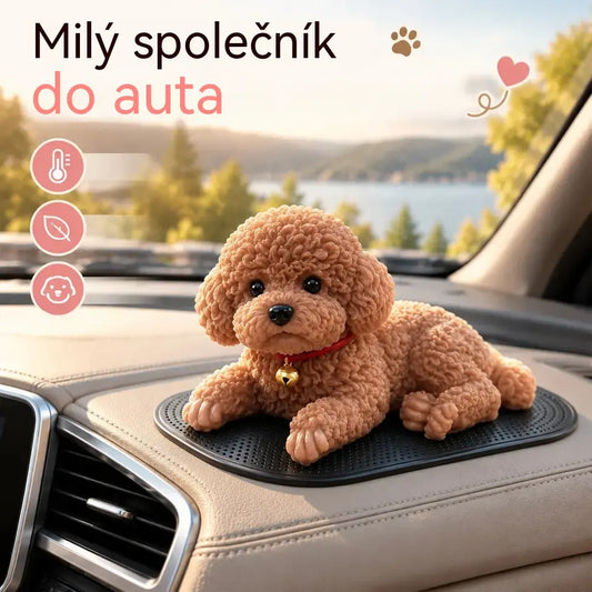 🐶⏳ Časově omezená nabídka: 1+1 ZDARMA (2 kusy) ⏳ · Roztomilé štěňátko – dekorace na palubní desku auta · Včetně protiskluzové podložky 🌟!