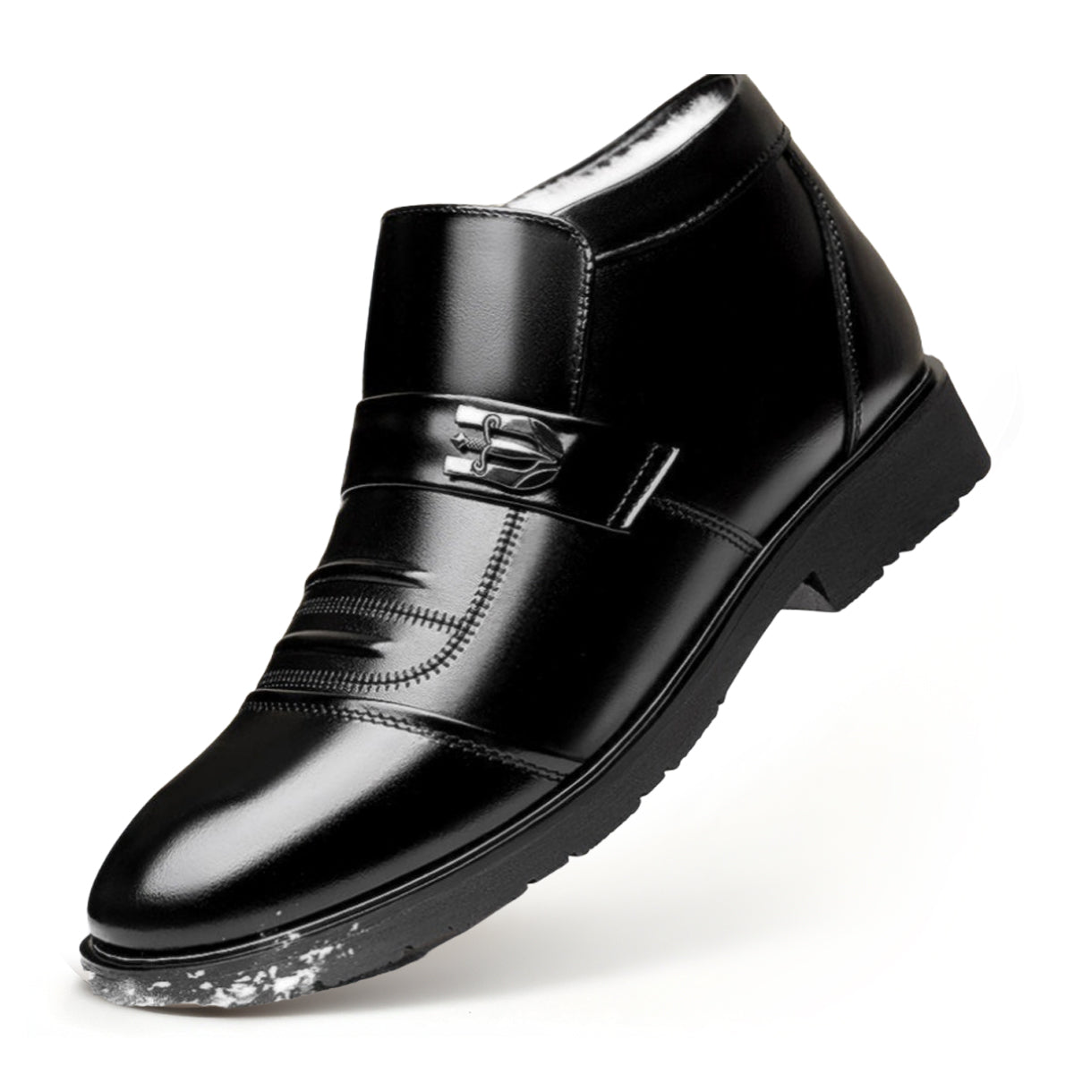 Męskie skórzane buty z podszewką