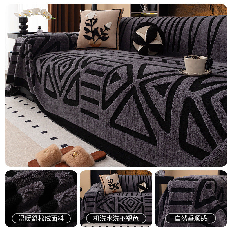 🛋️Oferta specjalna: 🎉Miękkie i antypoślizgowe pluszowe pokrowce na sofę🍂【180*130cm】 4198447