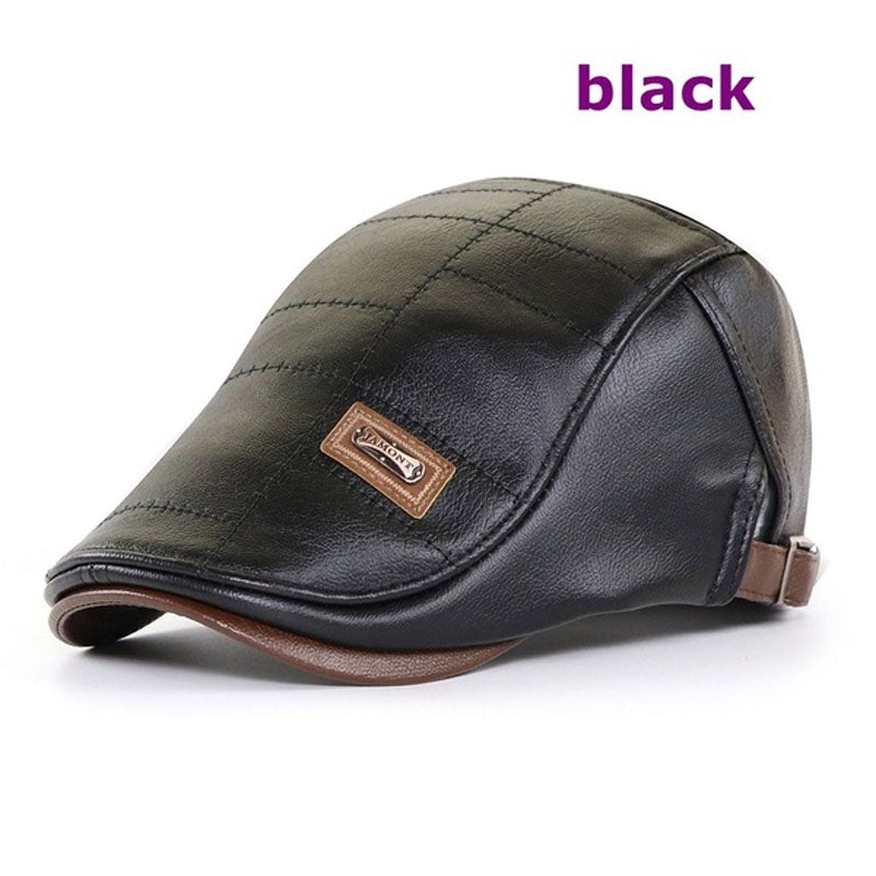 🧢【Compra 1 y obten 1 gratis】🔥 Boina de cuero vintage de primera calidad-4125332