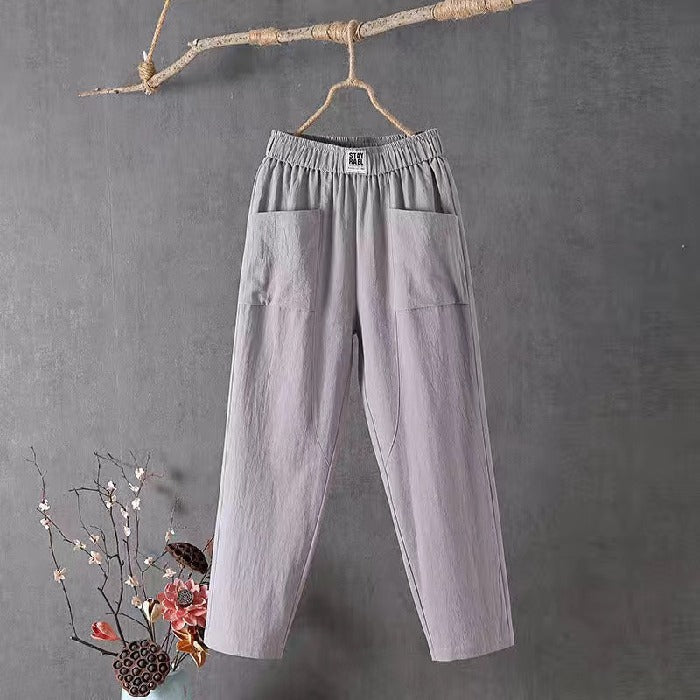 🌿🌈【M-4XL】2025 Wiosna Nowe Damskie Spodnie Szerokie Nogawki Wygodne Spodnie Casualowe-3928986