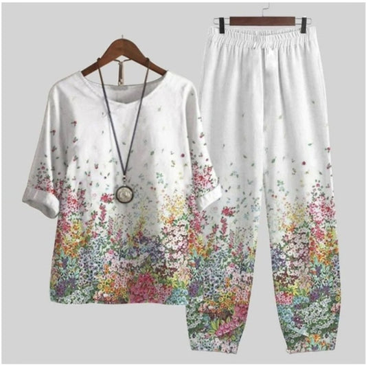 💐✨【S-5XL】2024 Nowy dwuczęściowy garnitur z nadrukiem 3D 【Top + spodnie】-3725556