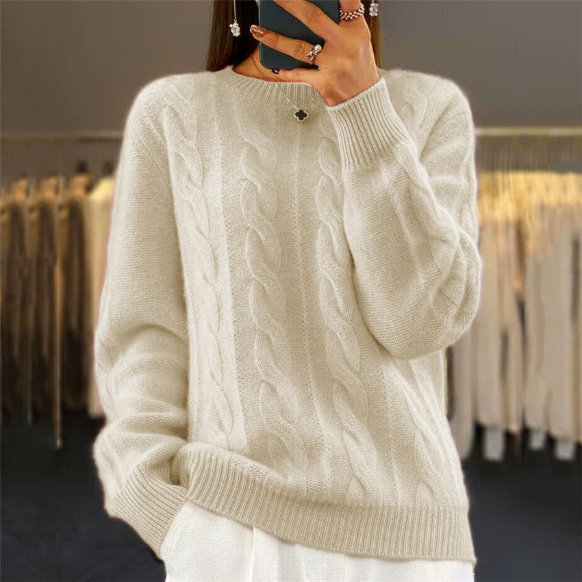 🔥⛄【S-XL】2025 jesienny i zimowy nowy, jednokolorowy, wysokiej jakości wełniany sweter-4113170