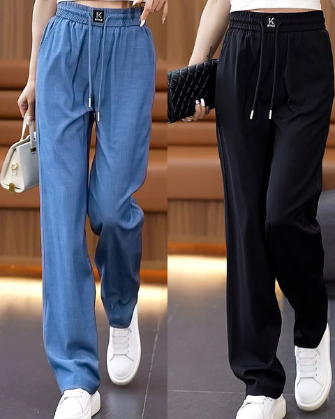 【🔥Nowy model, który jest gorąco sprzedawany】❤️【S-3XL】 Dżinsy z wysokim stanem i szerokimi nogawkami typu Ice Silk-3942010