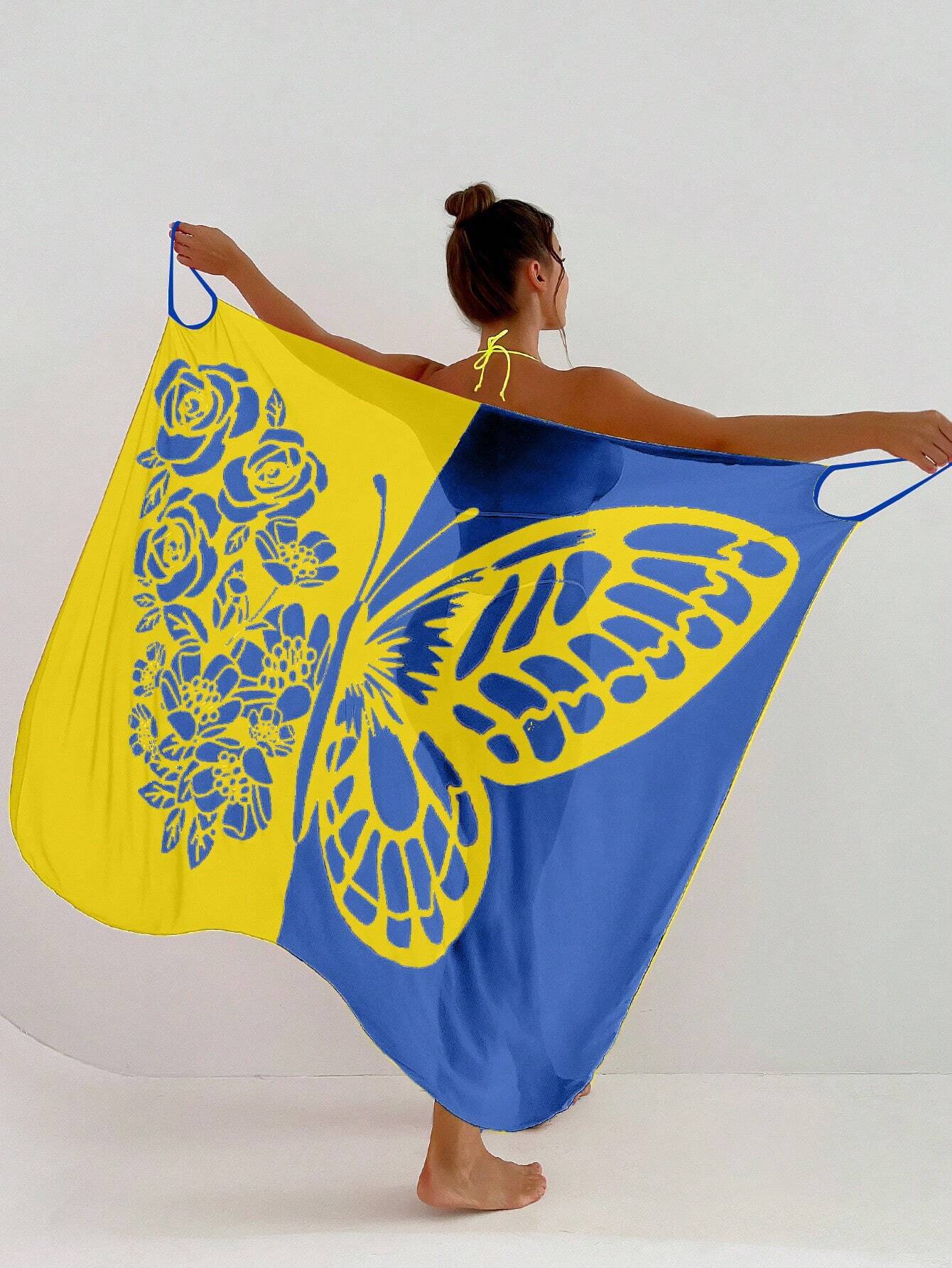 ✨【Nowy produkt ze zniżką】🦋🦋Nowe damskie szyfonowe narzutki przeciwsłoneczne z nadrukiem motyli na plażę 2025 3979177