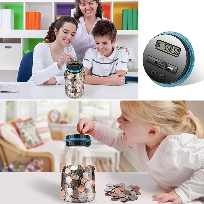 💰Velká automatická pokladnička s počítadlem eur pro ukládání mincí.