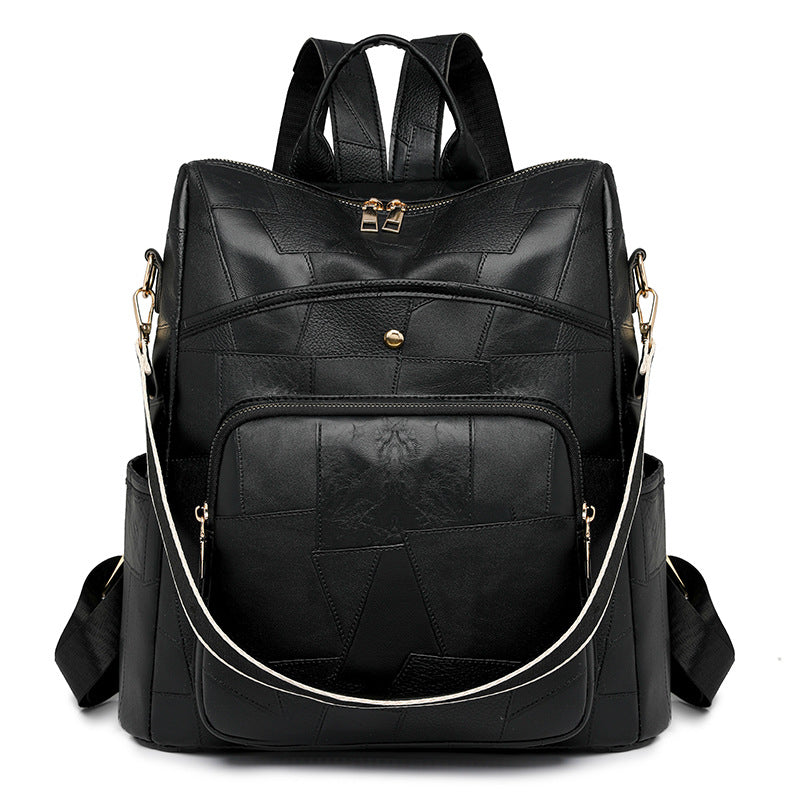 👛🌟【Αγοράστε 1 και πάρτε 1 δωρεάν】Δερμάτινο σακίδιο πλάτης μεγάλης χωρητικότητας, καρό σχέδιο👜