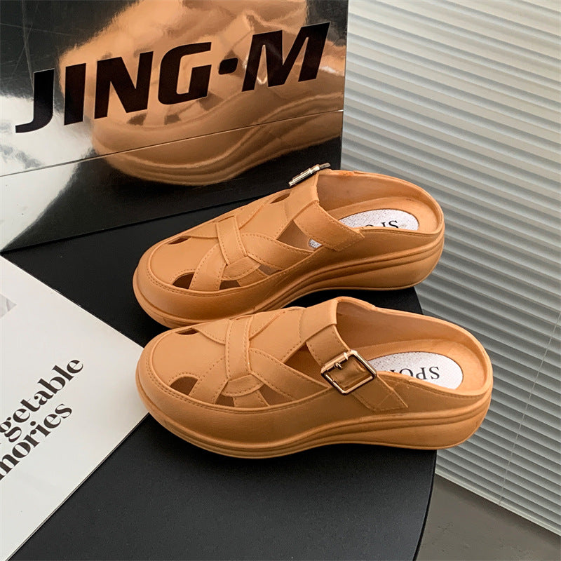 【36-41】2024 Nowe, jesienne, wygodne modne sandały w kolorze nude-3723831