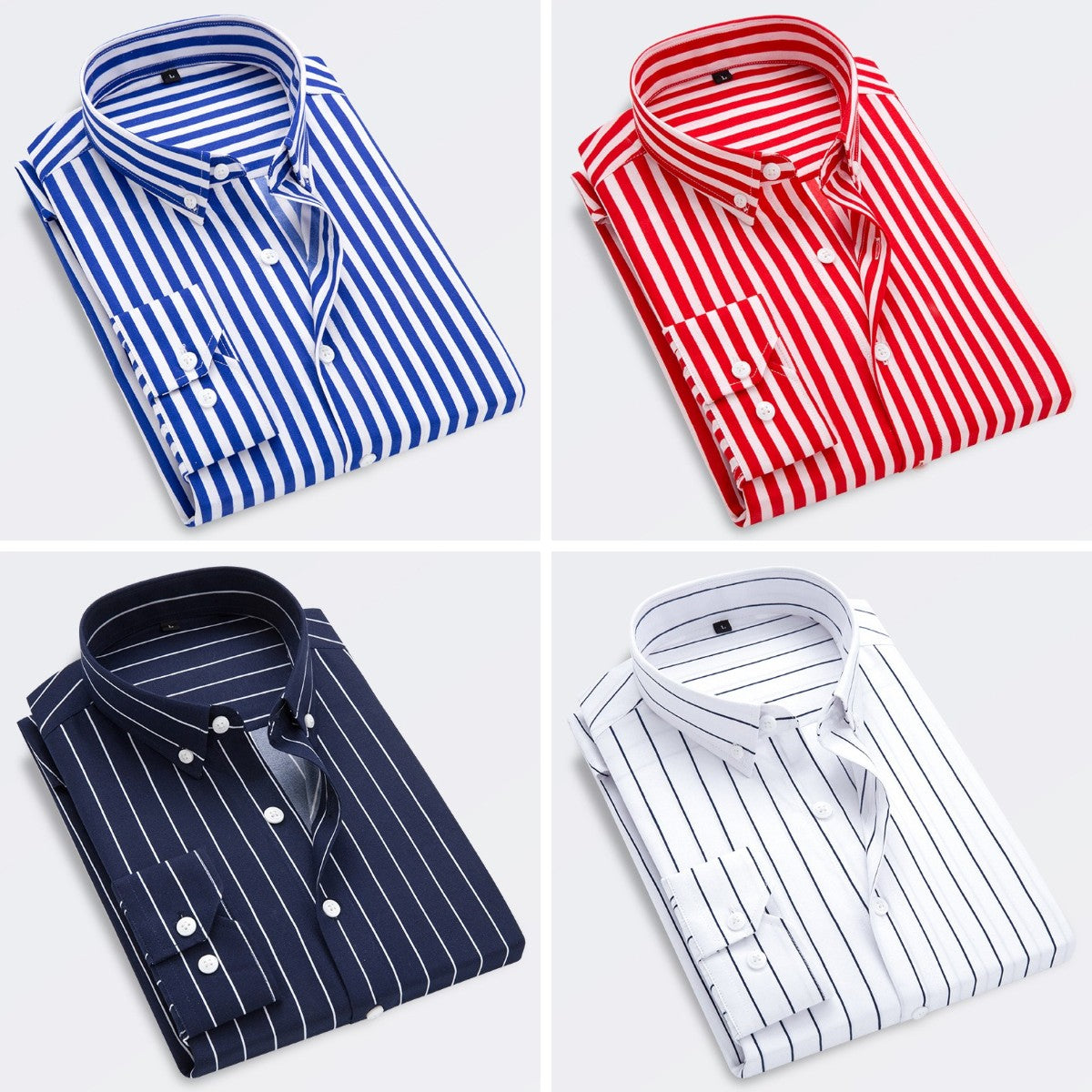 🔥👕【M-5XL】Męska koszula biznesowa w paski z długim rękawem 2025-3954625
