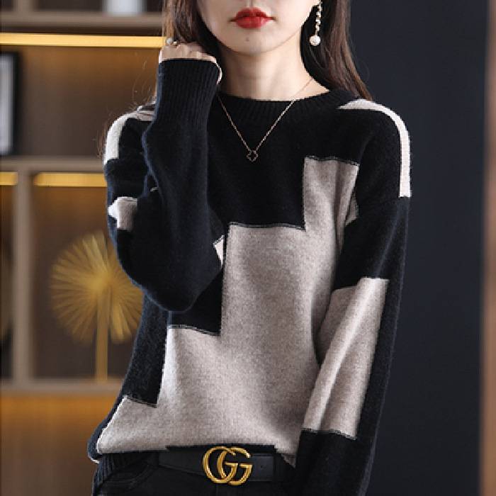 ☃️🎉【S-3XL】2024 nou pulover de cașmir de toamnă și iarnă, pulover scurt de lână, cu gât rotund, tricot, pulover largi