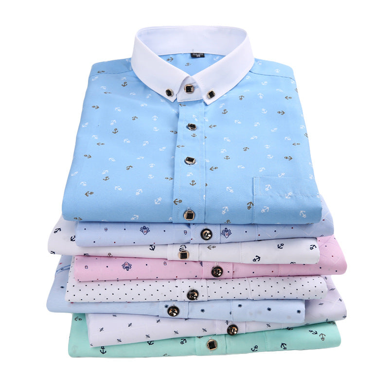 👔2024 Nowa oddychająca biznesowa koszula z nadrukiem casual dla mężczyzn nowa-3702810