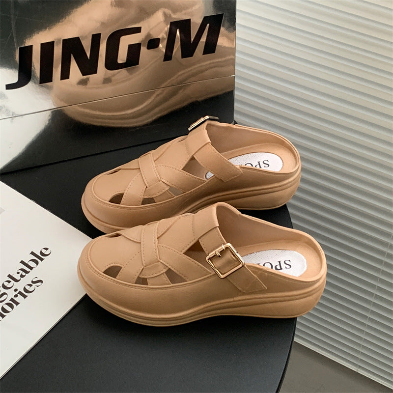 【36-41】2024 Nowe, jesienne, wygodne modne sandały w kolorze nude-3723831
