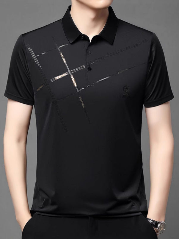 💥【Kup 1, a 2 dostaniesz gratis】👔【M-4XL】2025 Nowa męska casualowa koszulka polo z jedwabiu lodowcowego-4019142