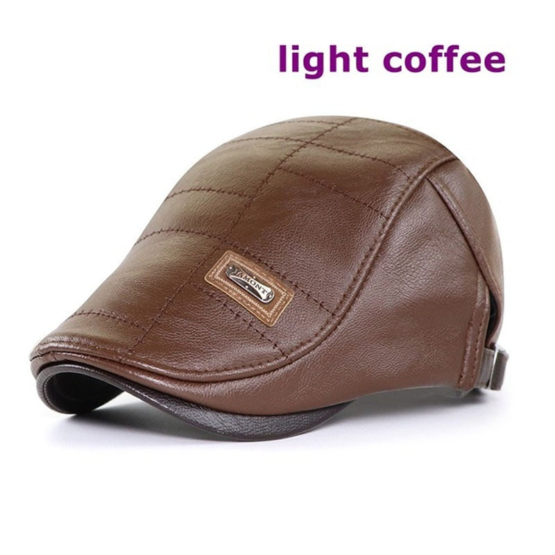 🧢【Compra 1 y obten 1 gratis】🔥 Boina de cuero vintage de primera calidad-4125332