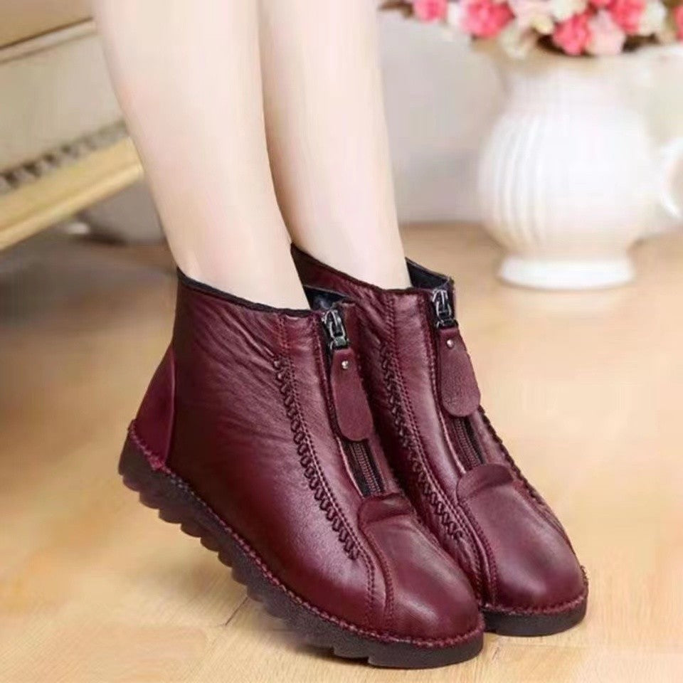 【30% OFF】【35-41】Włoskie ręcznie wykonane damskie skórzane buty antypoślizgowe-4095037