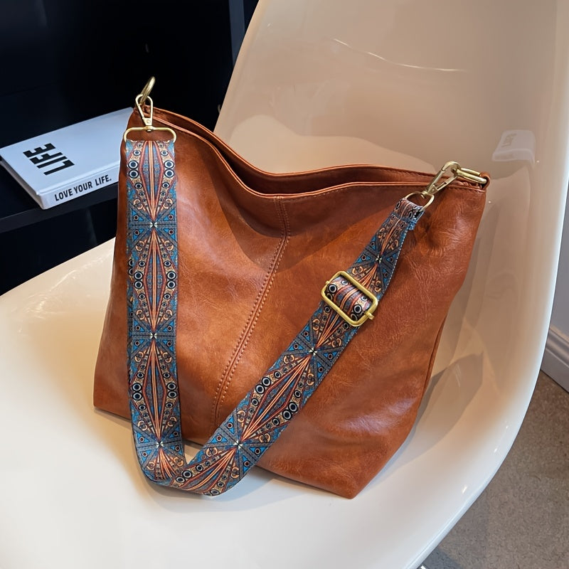 🔥👜【Ograniczona ilość】2025 Nowa torba na ramię w stylu retro z geometrycznym wzorem, duża, modna damska-3954652