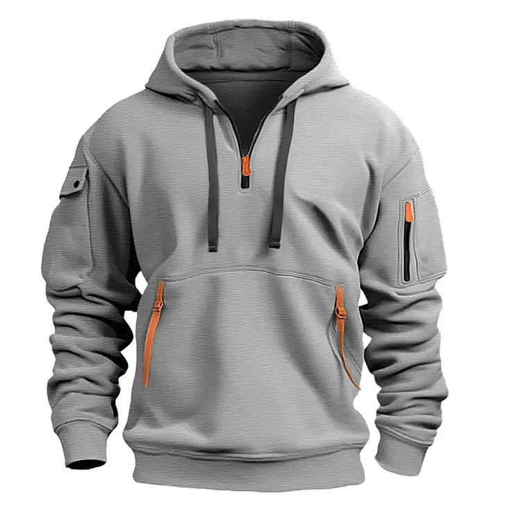 【S-5XL】Męska sportowa bluza z kapturem zapinana na zamek i wiele kieszeni 3782245