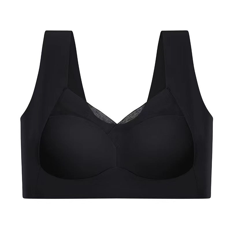 š½ ć50% zniżkićBiustonosz push-up z lodowego jedwabiu bez fiszbin, duży rozmiar-3906384