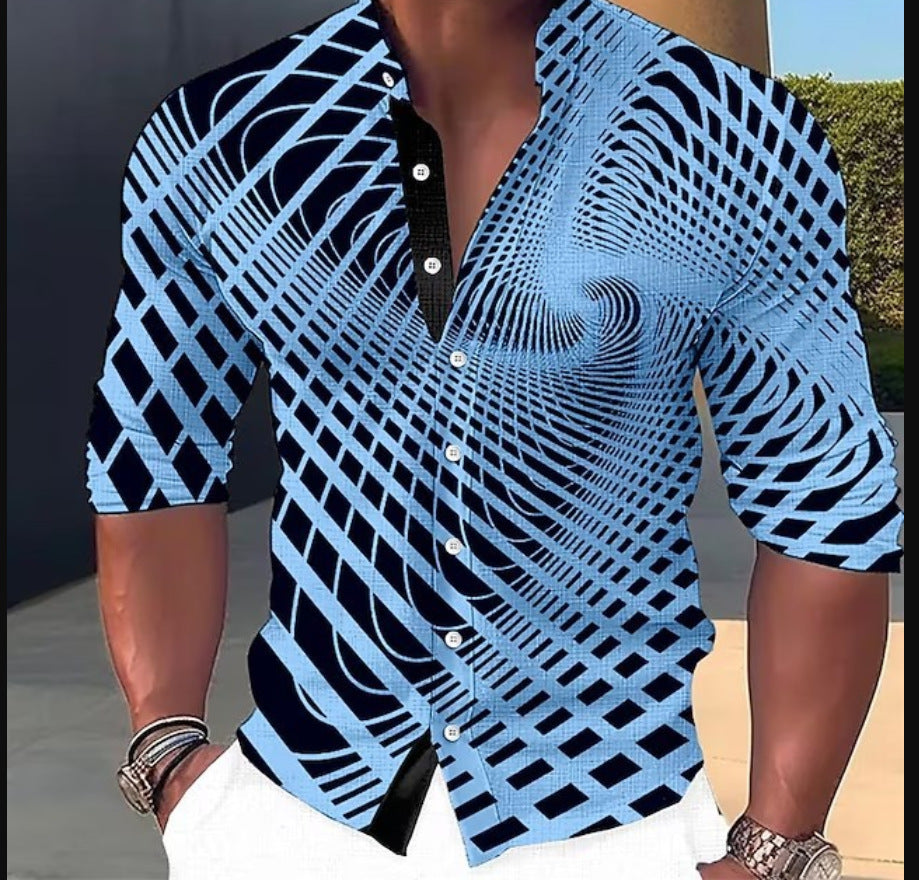 💥💥【Promocja ograniczona czasowo】【Kup 1 dostań 1 za darmo】👔【S-6XL】Męska bawełniana koszula z nadrukiem-4046378