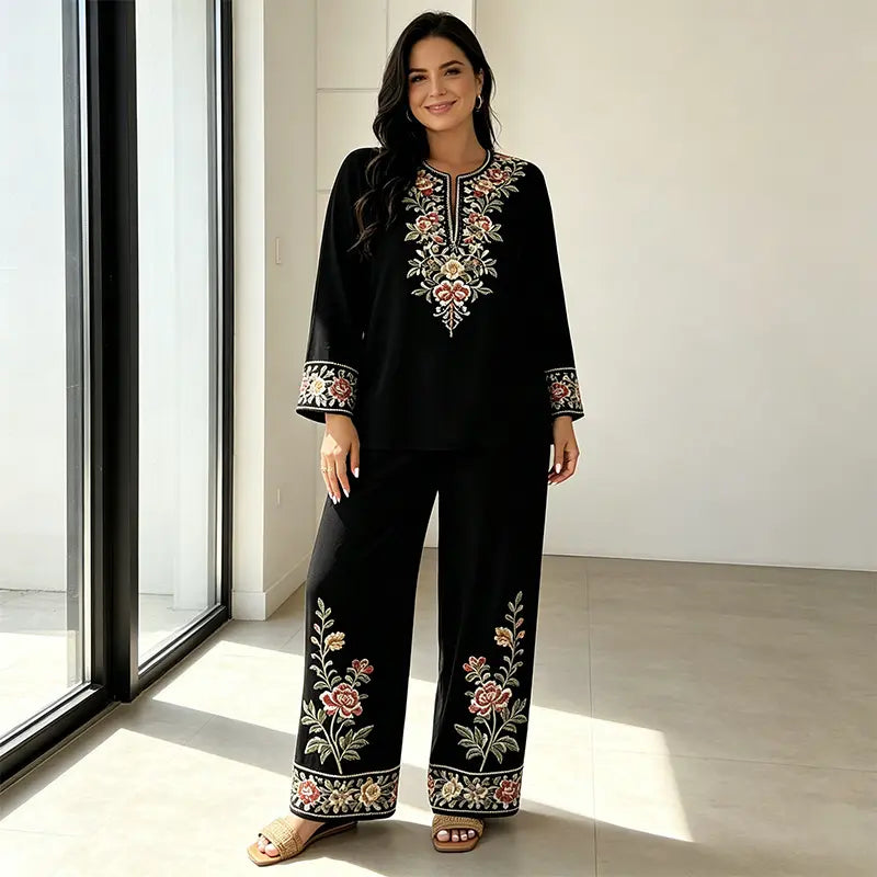 👗 Női nyári lenvászon szett – bő felső + bő szárú nadrág 🌿 Puha, lélegző és bőrbarát anyag, tökéletes a meleg napokra! ✨