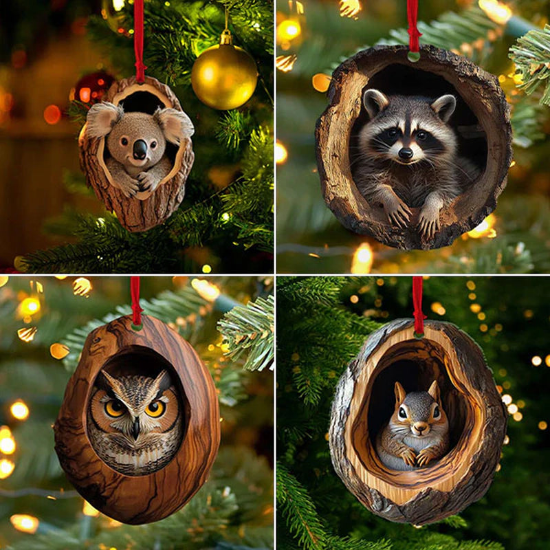 【5 sztuk】🎄Dekoracja choinkowa ze zwierzętami. małe ozdoby zwierzęce-3824910