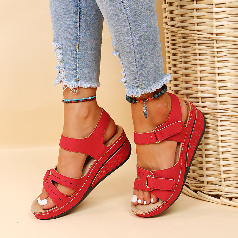 【💥50% zniżki💥】🔥【35-43】Modne letnie sandały na koturnie z grubą podeszwą,✨ wygodne i antypoślizgowe, 🌷oddychające i swobodne-3954664