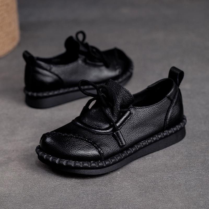 【35-40】 2024 Nowe damskie skórzane buty z miękką podeszwą-3573398
