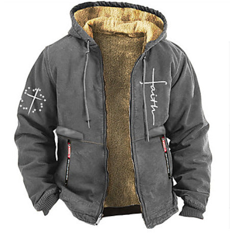 🔥🔥【S-3XL】 Modna, jesienna i zimowa, pogrubiona, aksamitna kurtka męska na co dzień-4112457