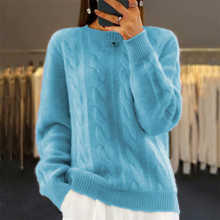 🔥⛄【S-XL】2025 jesienny i zimowy nowy, jednokolorowy, wysokiej jakości wełniany sweter-4113170