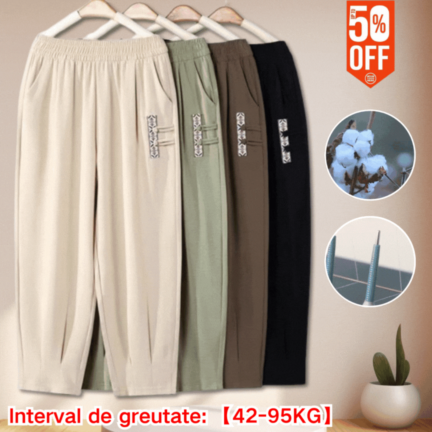 【M-4XL】 Nowe letnie cienkie bawełniane spodnie lniane z dziewięcioma punktami 3983377
