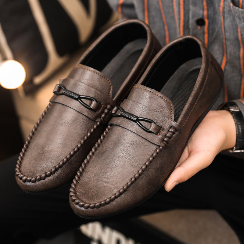 🔥🔥🥿Wiosenne i letnie niskie buty męskie wszechstronne, casualowe, oddychające buty skórzane-4017523