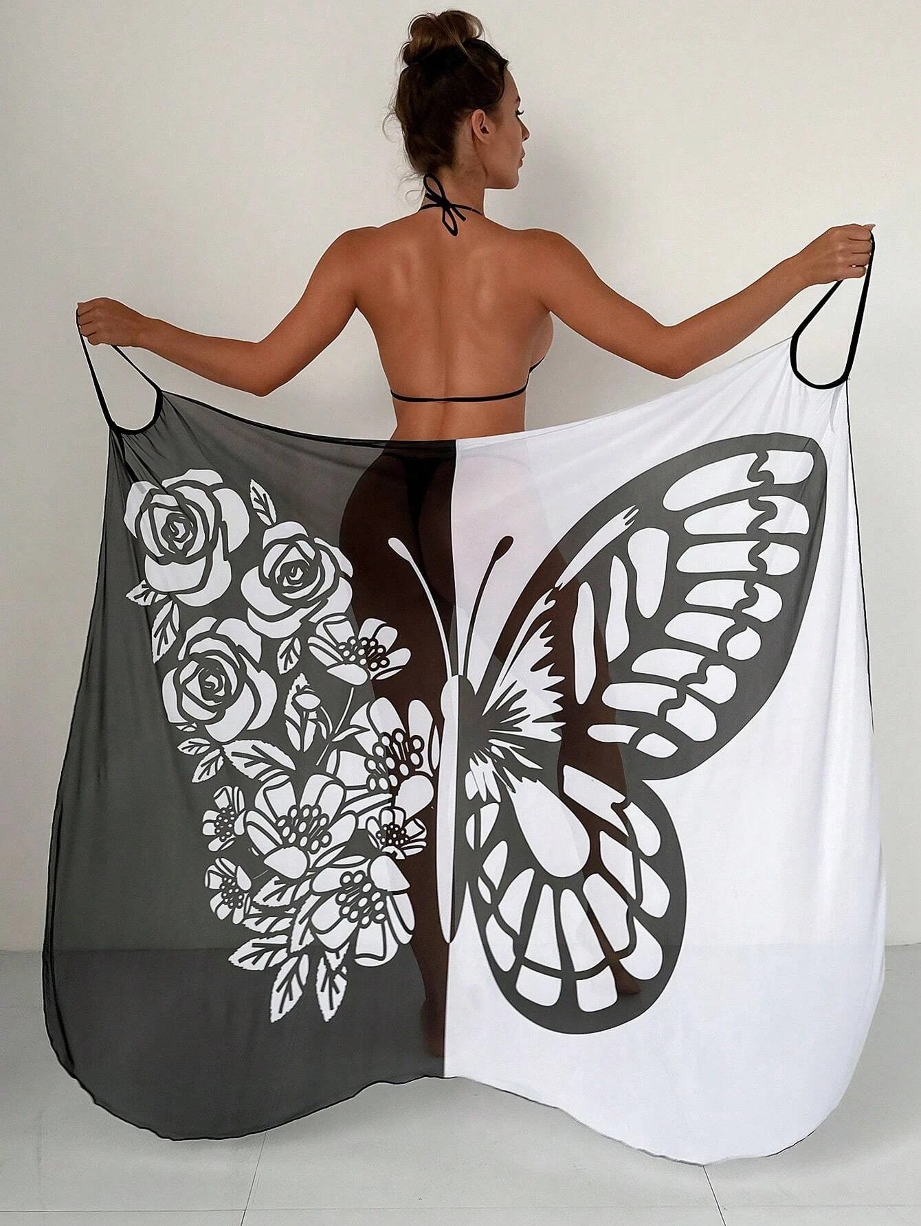 ✨【Nowy produkt ze zniżką】🦋🦋Nowe damskie szyfonowe narzutki przeciwsłoneczne z nadrukiem motyli na plażę 2025 3979177