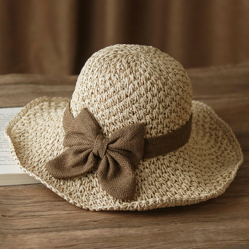 🧢 Nyní se slevou 50 %! 🌞 Elegantní pletený slaměný klobouk s mašlí – prodyšný a skládací, ideální volba na pláž i na cesty 👒