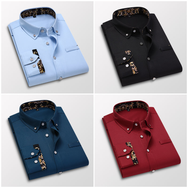【M~5XL】👔Męska koszula biznesowa ✅ Wygodna i oddychająca ✅ Niezbędna odzież męska-3590725