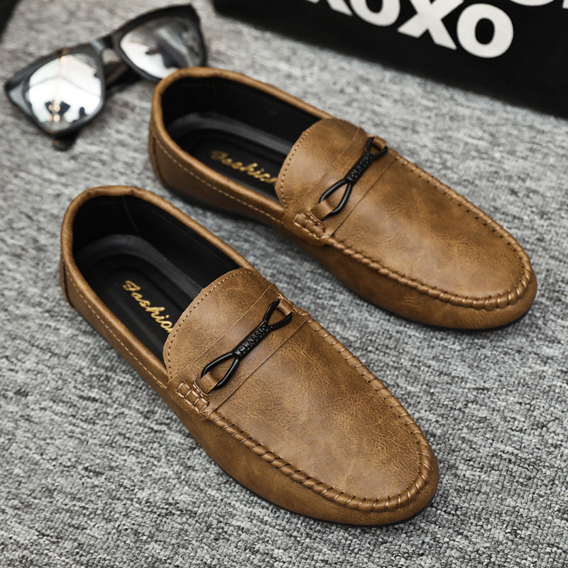 🔥🔥🥿Wiosenne i letnie niskie buty męskie wszechstronne, casualowe, oddychające buty skórzane-4017523