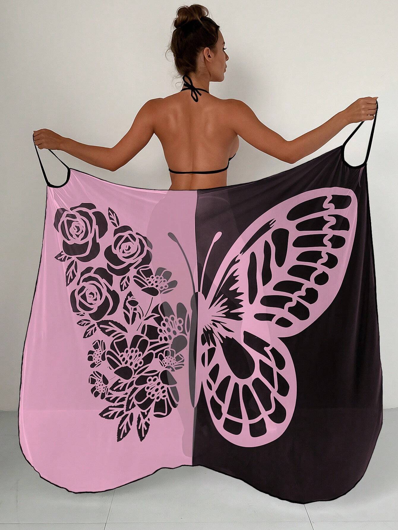 ✨【Nowy produkt ze zniżką】🦋🦋Nowe damskie szyfonowe narzutki przeciwsłoneczne z nadrukiem motyli na plażę 2025 3979177