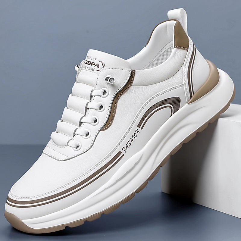 【39-45】Buty sportowe wykonane z wodoodpornej i odpornej na zabrudzenia skóry z miękką podeszwą zapewniającą maksymalny komfort-3938446
