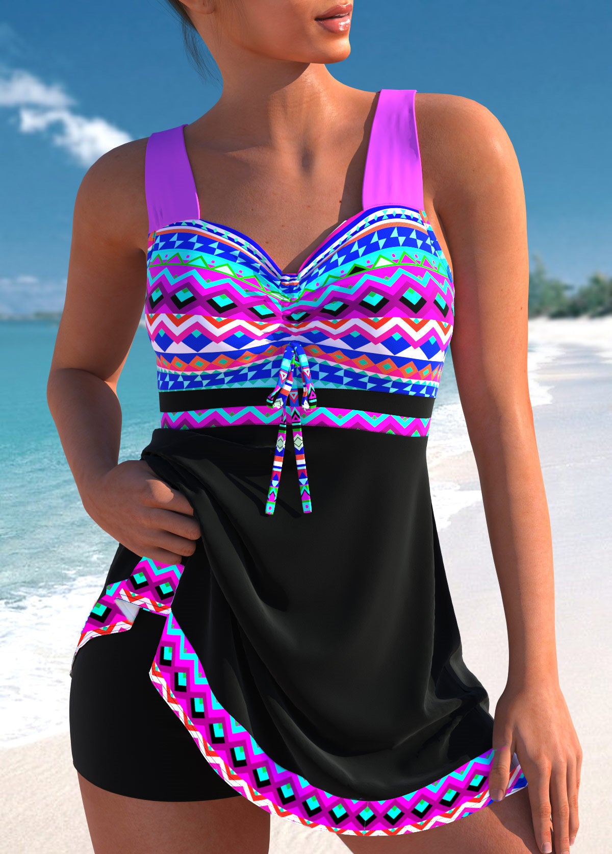 【S-4XL】 Damski strój kąpielowy bikini Kostiumy kąpielowe Seksowne stroje kąpielowe z dekoltem w serek 3637511