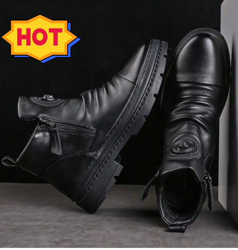 Męskie skórzane buty za kostkę