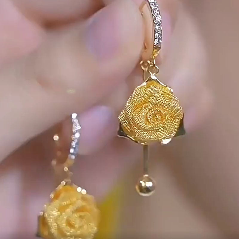 💎🔥Kup 1, a 2 dostaniesz gratis🔥🎀Unikalne luksusowe kolczyki, lekkie, nowe 2025, wysokiej jakości kolczyki metalowe z różą-4012731