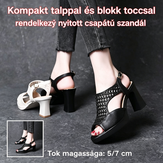 【35-40】👡 2026 nyári új szandál, lapos talpú, nyitott orrú, vastag talpú, orrban nyitott kivitel (sarokmagasság: 5/7 cm)