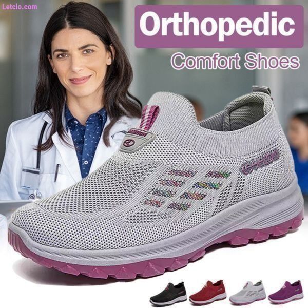 【36-41】Damskie antypoślizgowe ortopedyczne buty sportowe ze wsparciem łuku-3753945