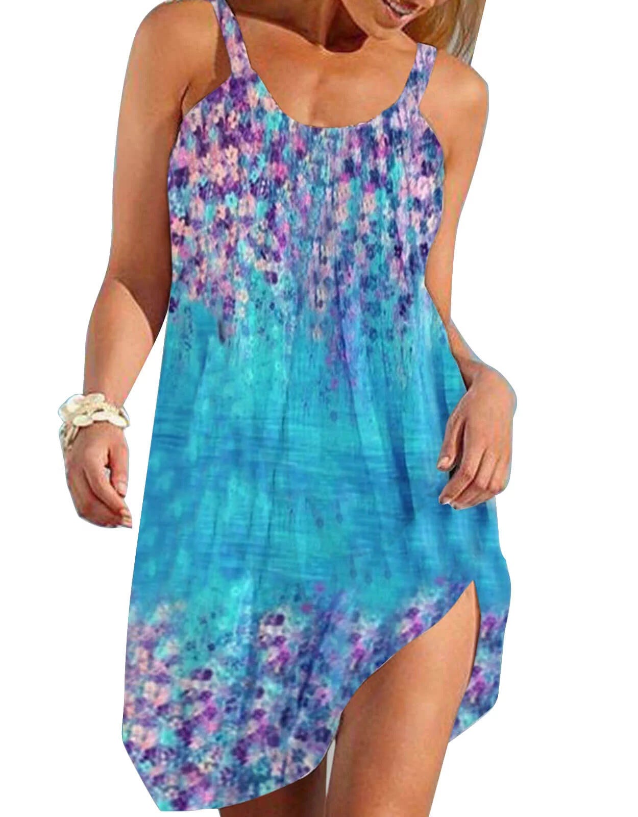 💟👗 Nowa sukienka casualowa z nadrukiem i ramiączkami-3612705