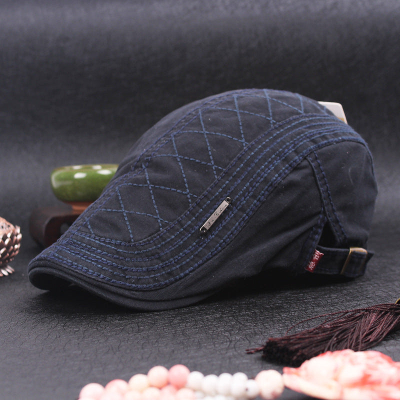 Regulowany dżinsowy beret w stylu vintage-3903735
