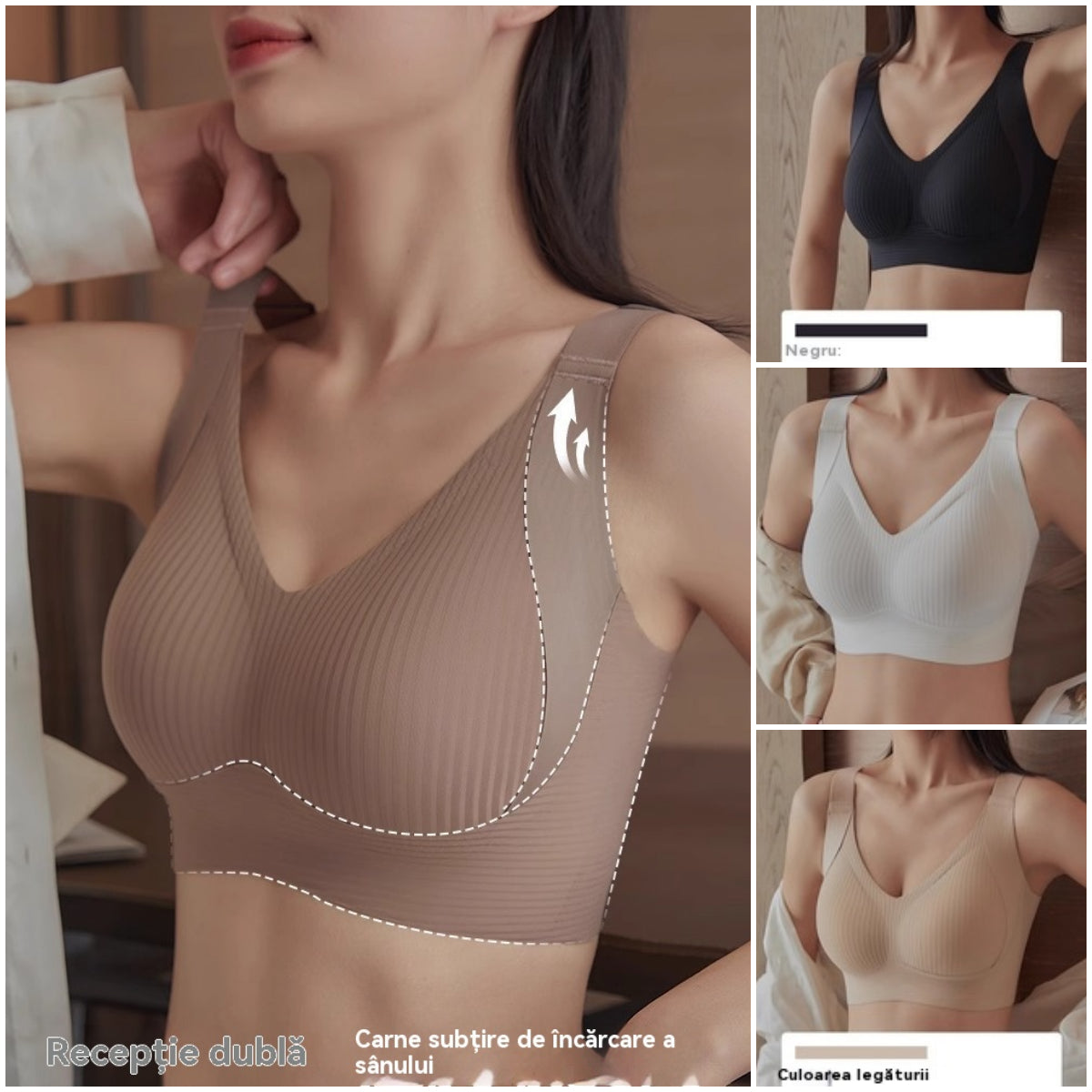 😍【4 sztuki】Biustonosz bezszwowy modelujący piersi❤️【40-95KG】-3981774