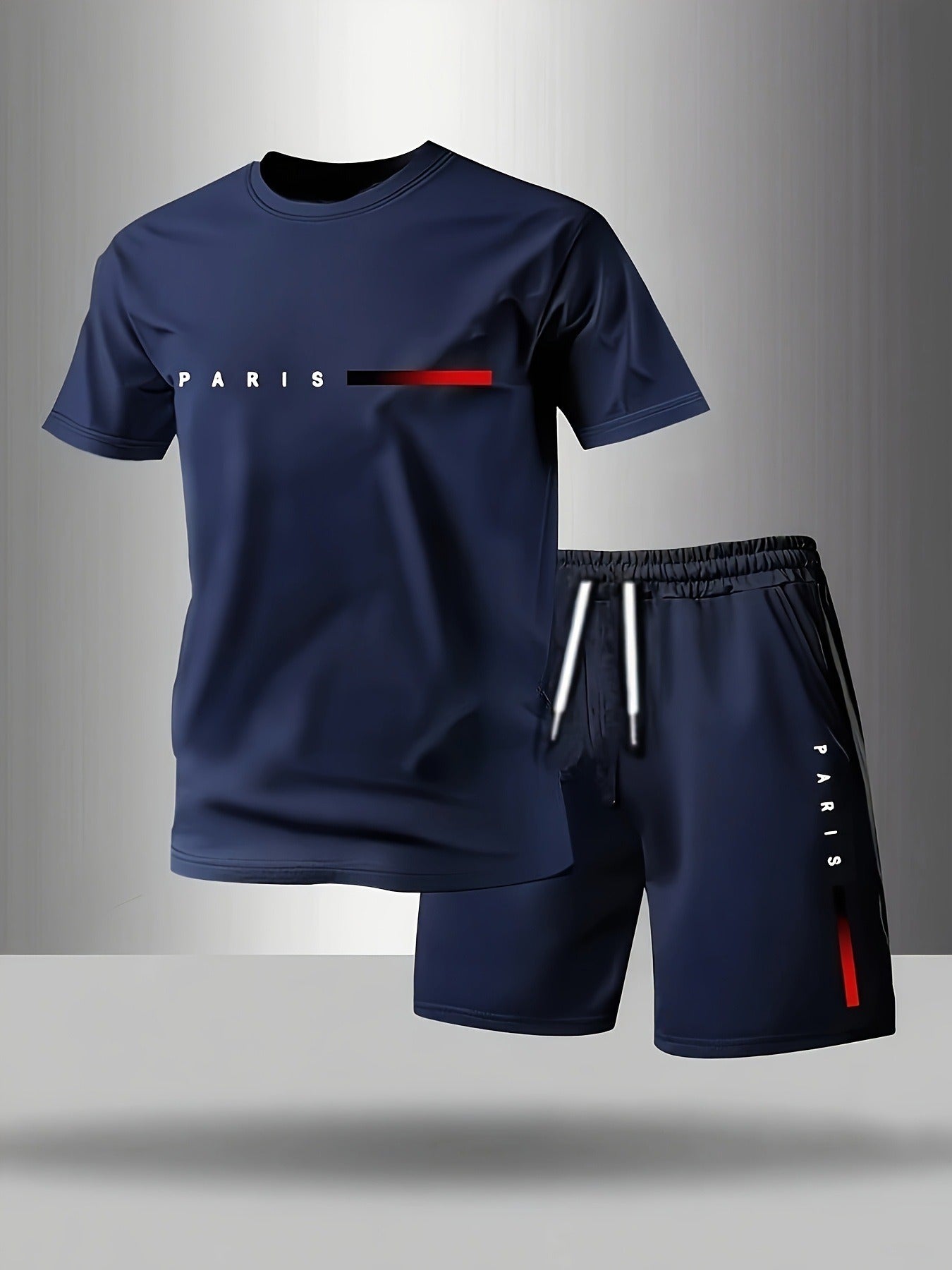 【Plačilo ob dostavi】Moški dvodelni poletni športni komplet - udobna majica s kratkimi rokavi in kratke hlače za vsakdanje življenje in dom