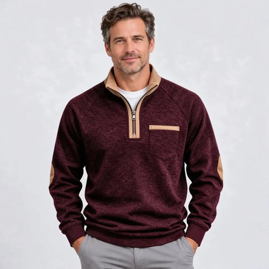✨🧥【S–3XL】Pánská zateplená mikina s polovičním zipem a kontrastními detaily – retro styl, pohodlný střih a hřejivý materiál.