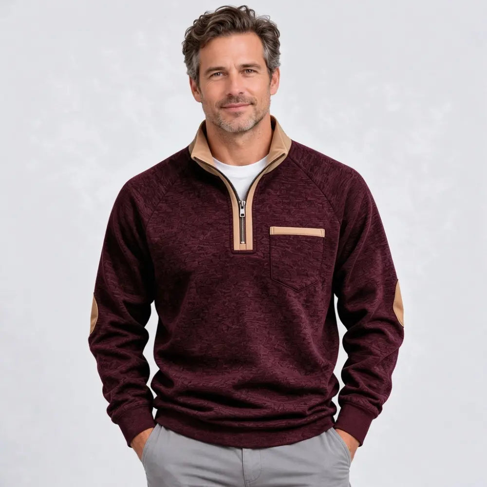 ✨🧥【S–3XL】Pánská zateplená mikina s polovičním zipem a kontrastními detaily – retro styl, pohodlný střih a hřejivý materiál.