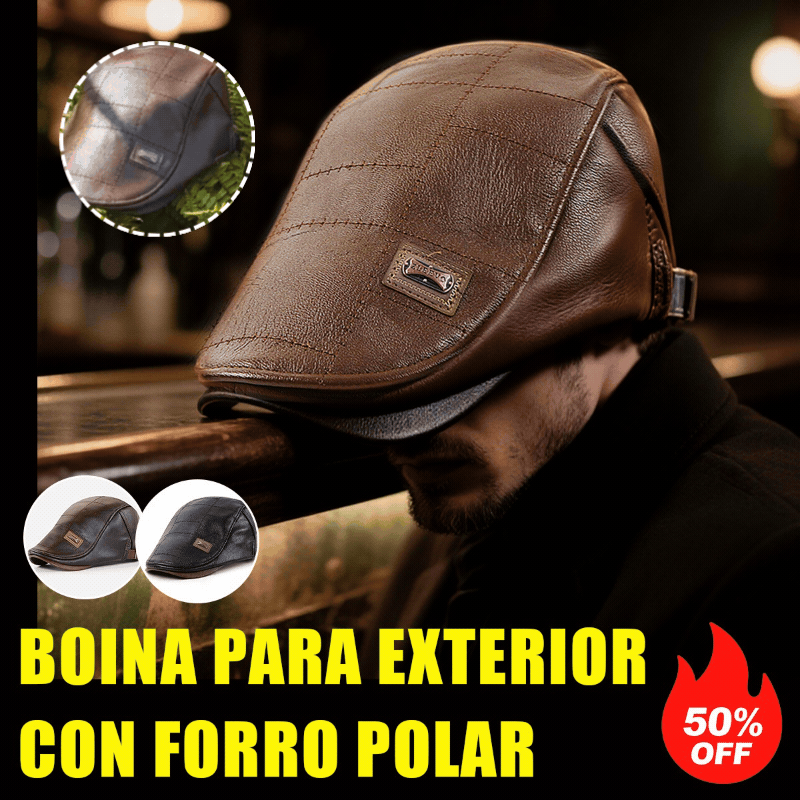 🧢【Compra 1 y obten 1 gratis】🔥 Boina de cuero vintage de primera calidad-4125332
