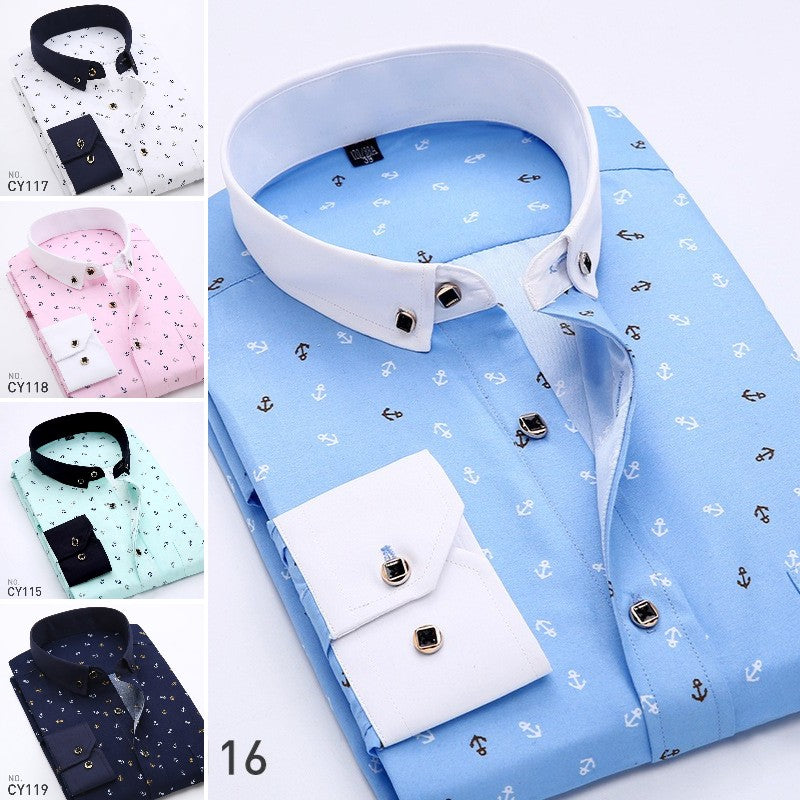 👔2024 Nowa oddychająca biznesowa koszula z nadrukiem casual dla mężczyzn nowa-3702810
